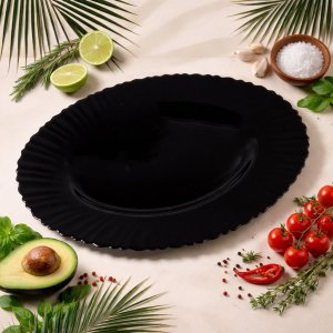 Блюдо AZ2025-425 BHYP140 чёрное 36*27см  (24/22)