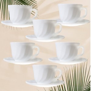 Набор чайный AZ2025-426 190CC-12  белый  160мл (12)