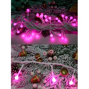 Гирлянда LED AZ2021-844 Шарики 6м 70л цв.розовый пр.белый (100)