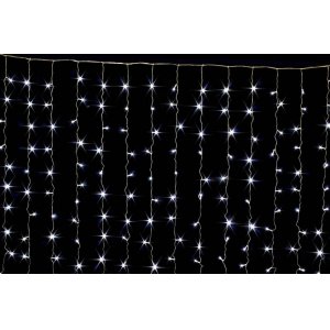 Гирлянда LED AZ2019-1232 штора 144л 1,5*1,5м цв.белый (50)