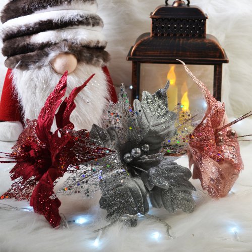 Новогодний декор AZ2024-263 Цветок S24-31 (900)