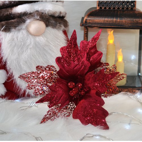 Новогодний декор AZ2024-263 Цветок S24-31 (900)