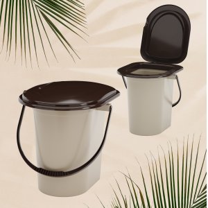 Ведро - туалет ПМ М1526 17.0л бежевое (10)
