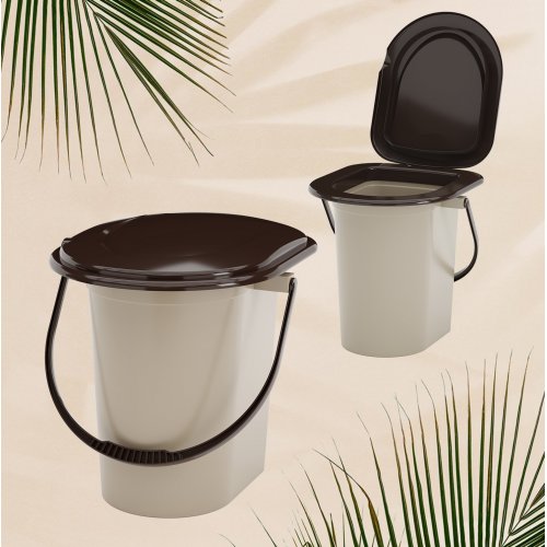 Ведро - туалет ПМ М1526 17.0л бежевое (10)