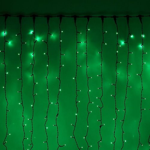 Гирлянда LED AZ-1572 штора 360л 4*3м зелёный(10)