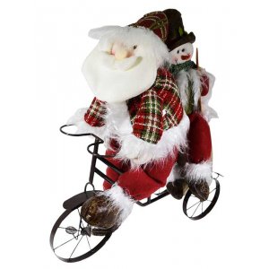 Декоративная игрушка AZ2021-336 Дед Мороз и Снеговик на велосипеде (6)