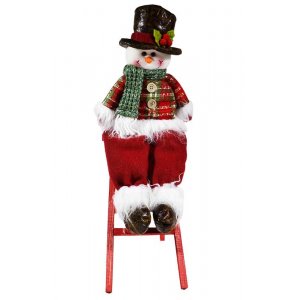 Декоративная игрушка AZ2020-188 Дед Мороз,Снеговик на лестнице (24)