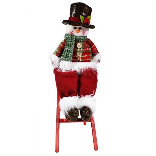 Декоративная игрушка AZ2020-188 Дед Мороз,Снеговик на лестнице (24)