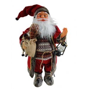 Дед Мороз AZ2021-1079 с мешком красный костюм 45см (36)