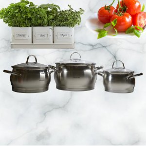 Набор кастрюль 3пр. VL-265 6.7л-?24см, 3.9л-?20см и 2.1л-?16см 