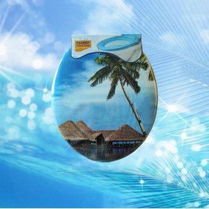 Сиденье для унитаза MPG8621 мягкое с рис. Райское место(17)