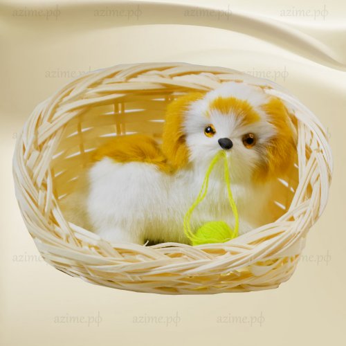 Собачка в корзине с мячиком  AZ2023-1489 (300)