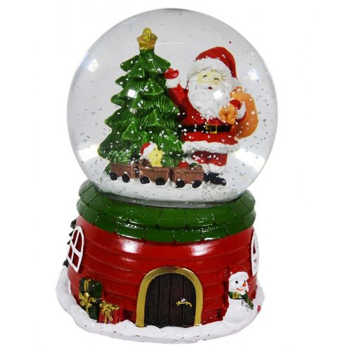 Фигурка декоративная AZ2021-398 Дед Мороз в стеклянном шаре муз.(24)