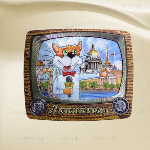 Магнит фольга СПб 33-2096 телевизор кот
