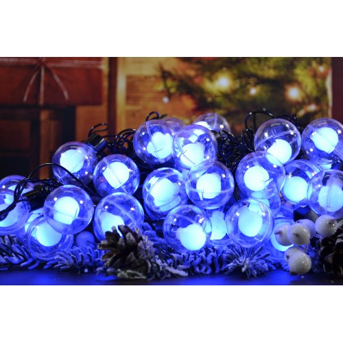 Гирлянда LED AZ2022-170 10м 40л Лампа в шаре пр.чёрный цв.синий (40)