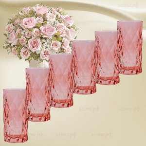 Набор стаканов AZ2023-1726 высокие 6шт.270мл Розовый (6)